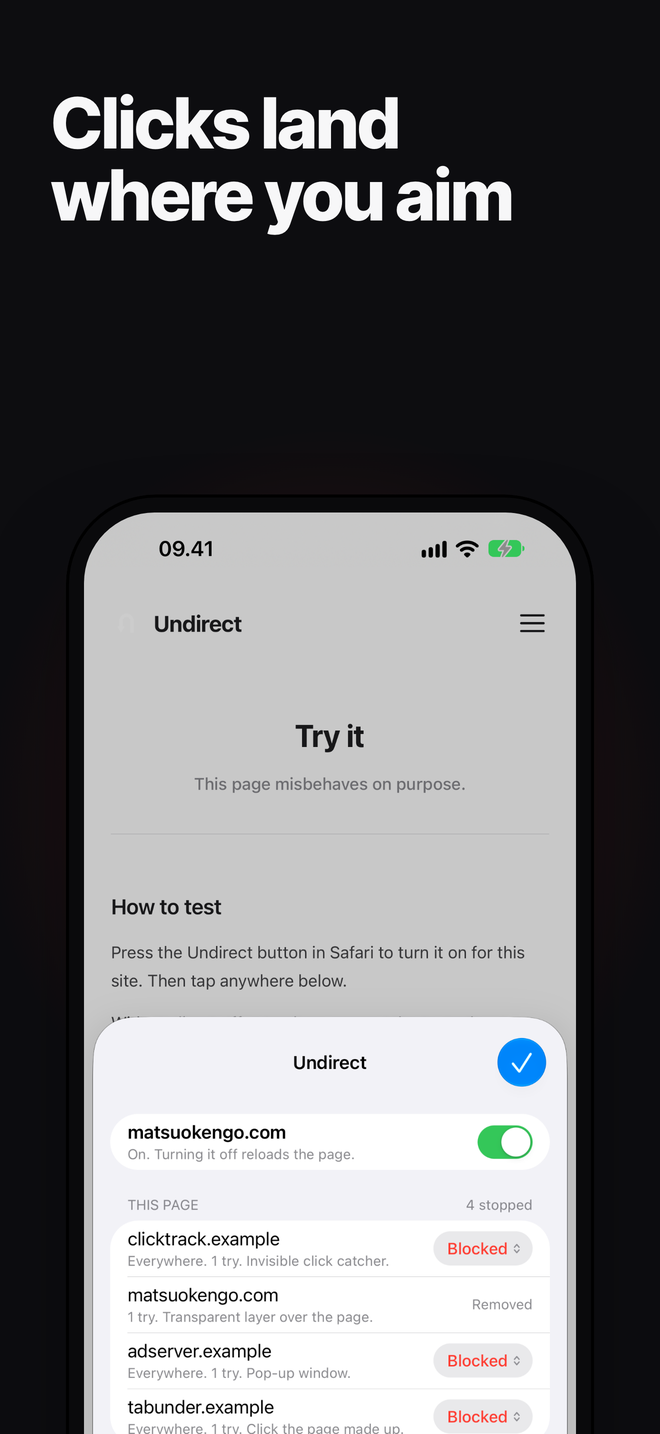 The same popup on iPhone